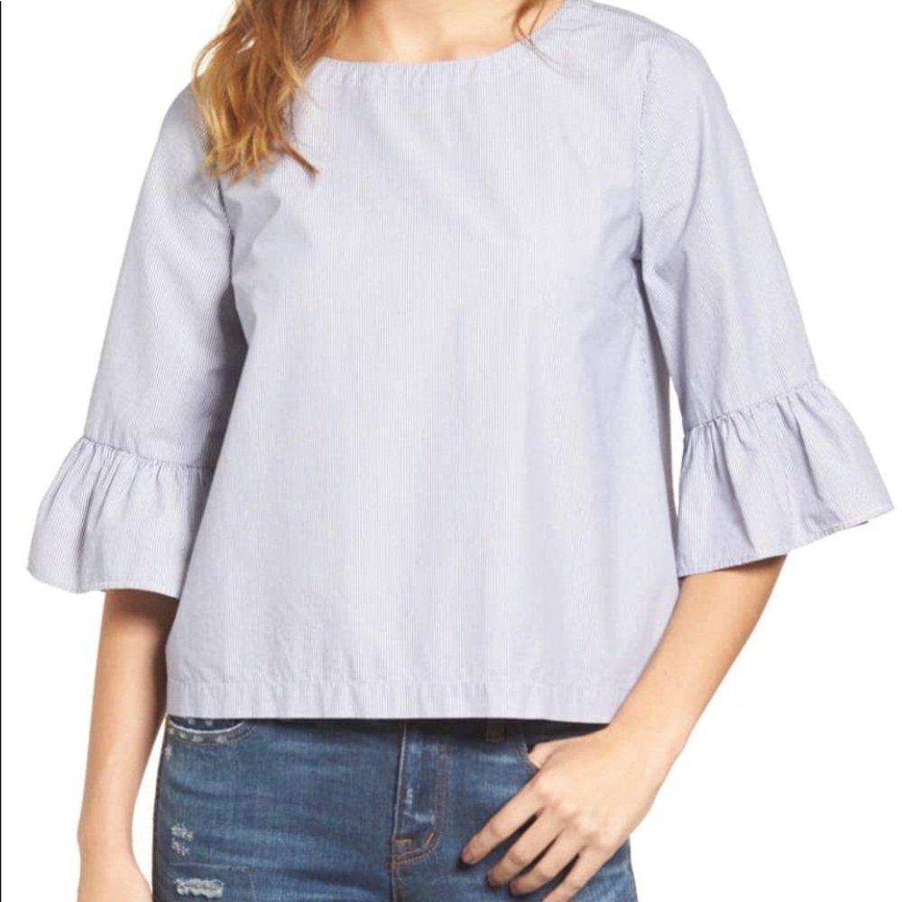 Madewell stripe bell sleeve top